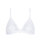 white see-through lace ouvert triangle bra