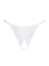 white ouvert g-string, front open