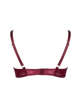 burgundy red lace ouvert bra