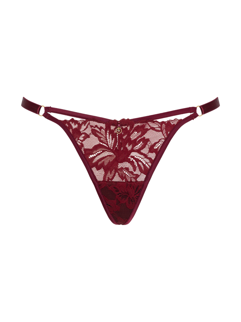 burgundy  red lace g-strings