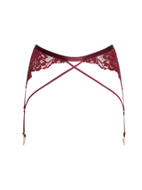 burgundy red lace suspender belt 